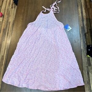 Abound Pink Floral Halter Sundress Casual Summer Dress‎ Sleeveless Size S